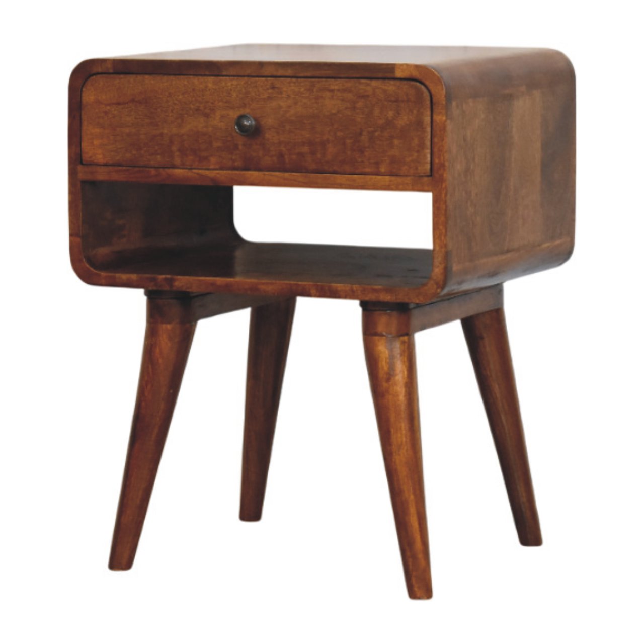 Taormina Solid Mango Nightstand with Drawer and Shelf