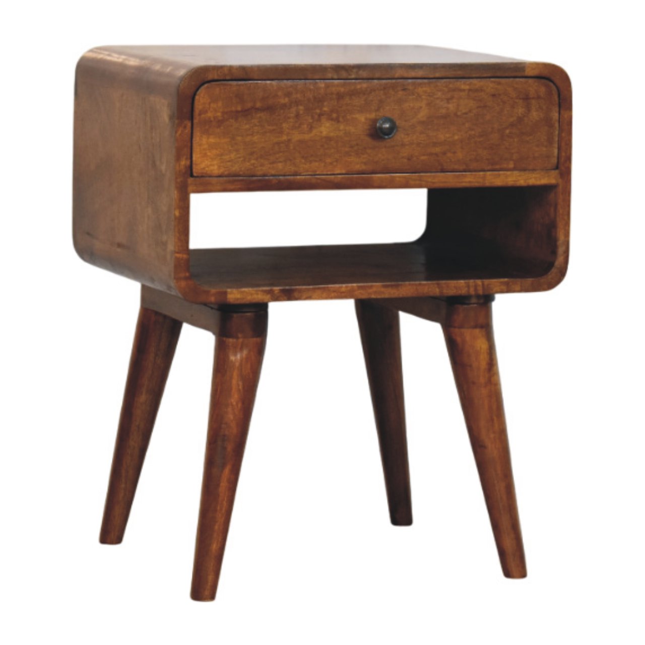 Taormina Solid Mango Nightstand with Drawer and Shelf