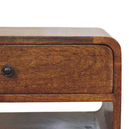 Taormina Solid Mango Nightstand with Drawer and Shelf