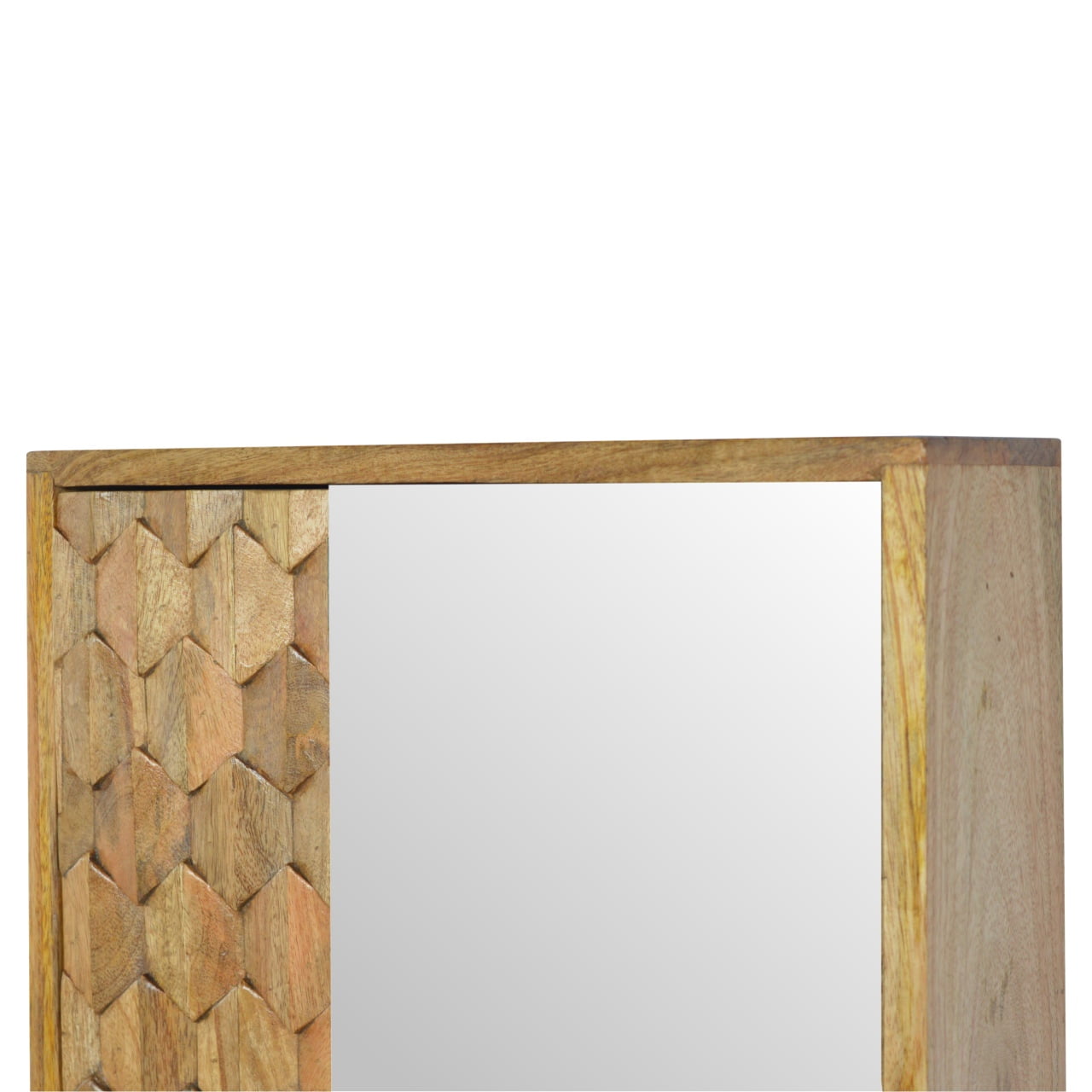 Otranto Pineapple Carved Mango Wood Mirror Cabinet