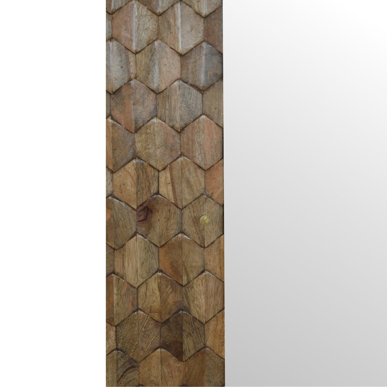 Otranto Pineapple Carved Mango Wood Mirror Cabinet