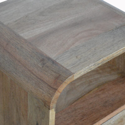 Vitré Open Shelf Mango Wood Bedside Table with Drawer