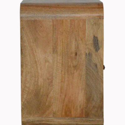 Vitré Open Shelf Mango Wood Bedside Table with Drawer