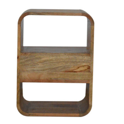 Vitré Open Shelf Mango Wood Bedside Table with Drawer