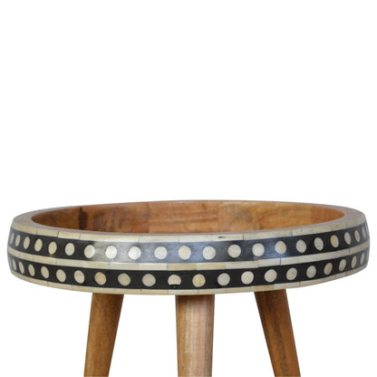 Lecco Small Dotted Mango Wood Tripod End Table