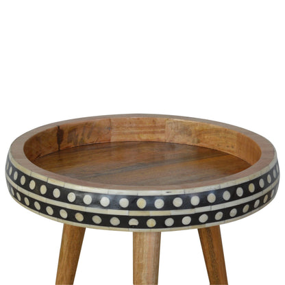 Lecco Small Dotted Mango Wood Tripod End Table
