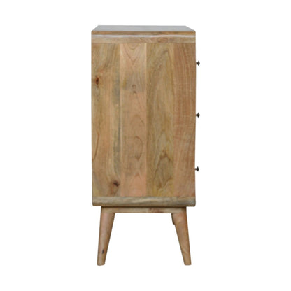 Urbino Curved Oak Mango Wood 3 Drawer Chest