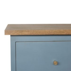 Sirmione Blue Hand Painted Mango Wood Bedside Table 2 Drawers