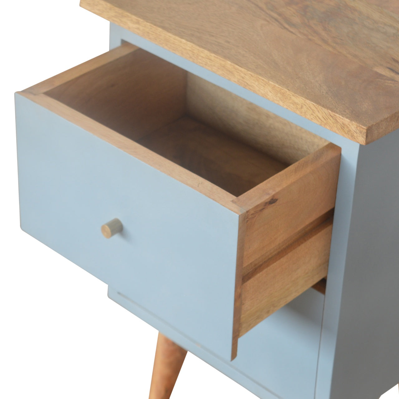 Sirmione Blue Hand Painted Mango Wood Bedside Table 2 Drawers
