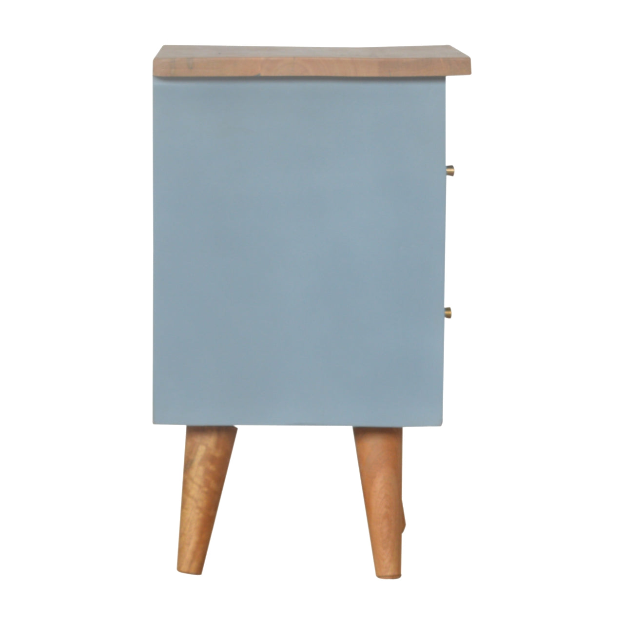Sirmione Blue Hand Painted Mango Wood Bedside Table 2 Drawers