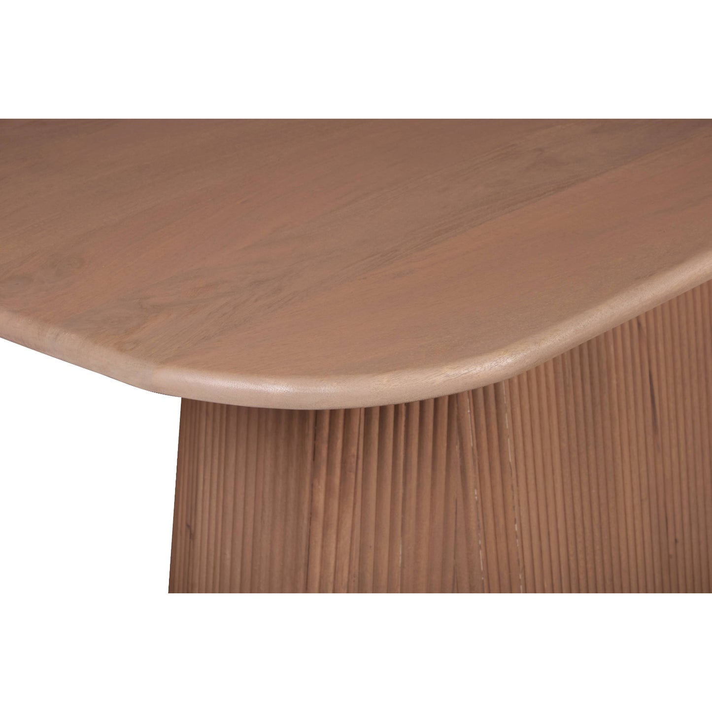 New Mexico Natural Mango Wood Six Seater Dining Table Ribbed Base