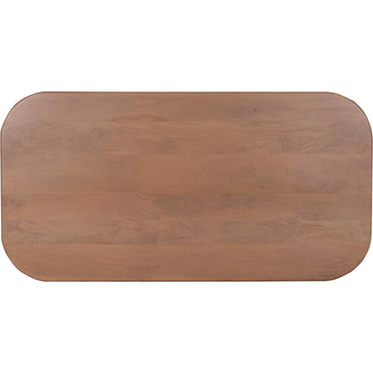 New Mexico Natural Mango Wood Six Seater Dining Table Ribbed Base