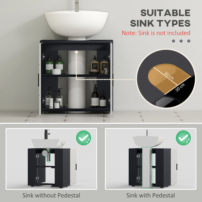 Fazorari Light Grey Pedestal Sink Storage Cabinet With Adjustable Shelving And U Cut Out Design