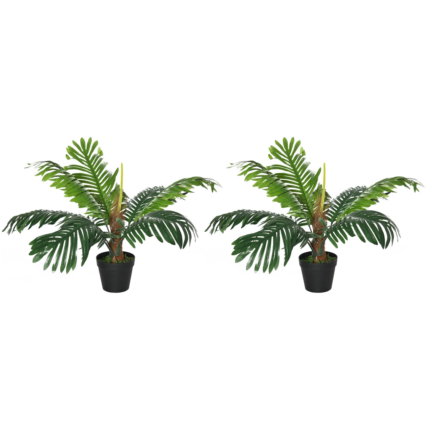 Keli Pair Of Artificial Palm Style Decorative Trees In Nursery Pots H8 60cm