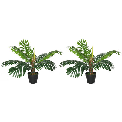 Keli Pair Of Artificial Palm Style Decorative Trees In Nursery Pots H8 60cm
