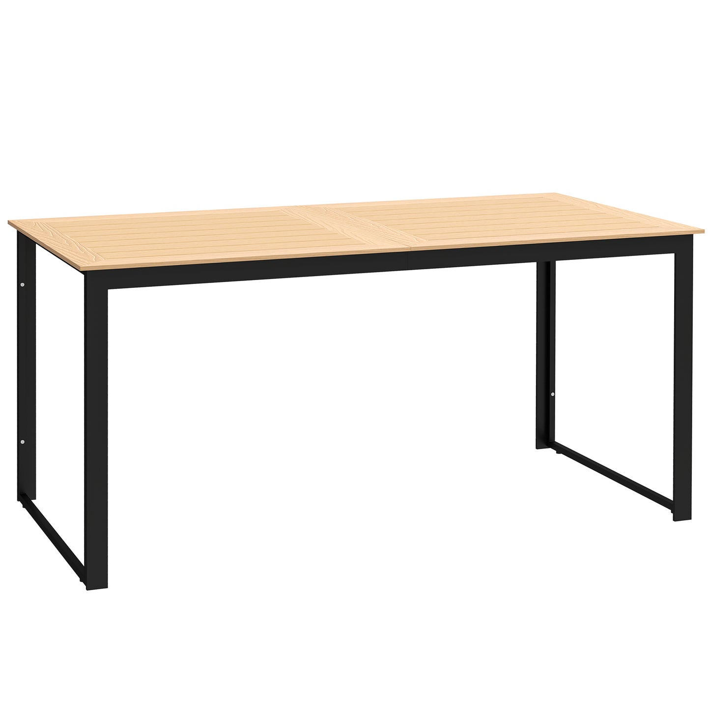 Haludo 160cm 6 Seater Teak Effect Rectangular Outdoor Dining Table With Slatted Top