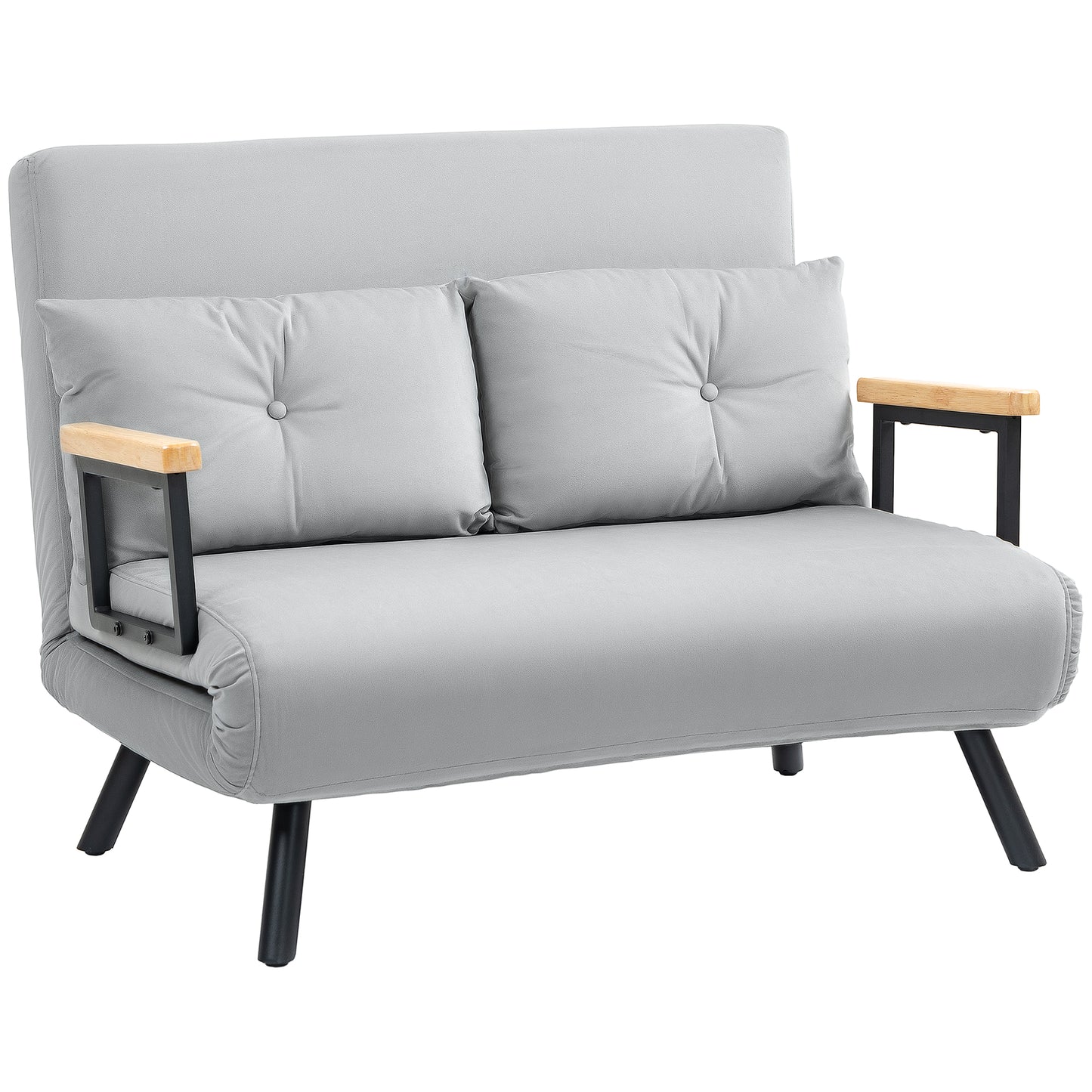 Pazike Light Grey 4 In One Convertible Double Sofa Bed With Cushions