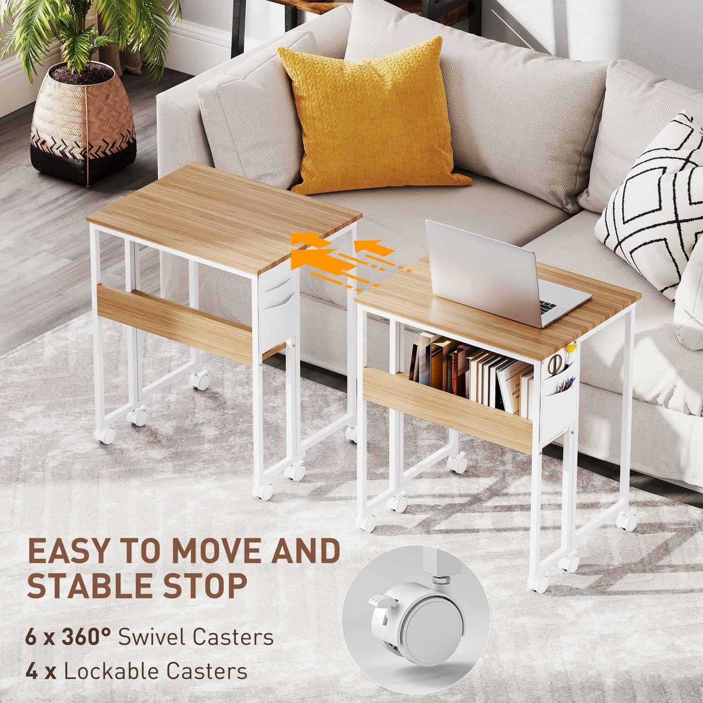 Noni 63cm Wooden Natural Drop Leaf Writing Desk