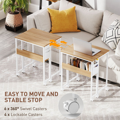 Noni 63cm Wooden Natural Drop Leaf Writing Desk