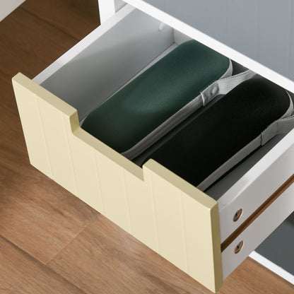 Vicoma Multicolour Wooden Neutral Finish 3 Drawer Storage Tower With Wood Top