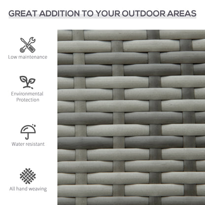 Mata Rattan Grey 2 Seater Garden Bench With Armrests