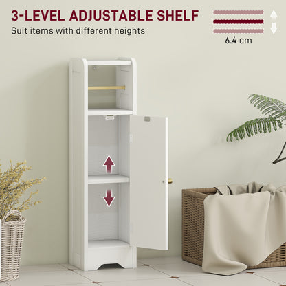 Luluno Compact Bathroom Storage Cabinet With Toilet Roll Holder White