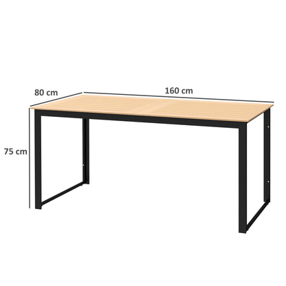 Haludo 160cm 6 Seater Teak Effect Rectangular Outdoor Dining Table With Slatted Top