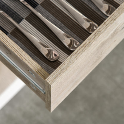 Dosefa Mita Wooden White Kitchen Sideboard With Countertop Drawers And Adjustable Shelves