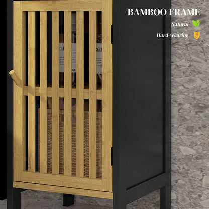 Lava Retro Bamboo Style Bathroom Storage Cabinet With Cut Out Detail