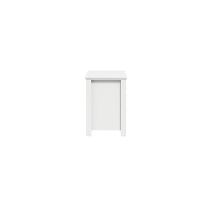 Tulle Panelled White Wood Bedside Table 2 Drawers