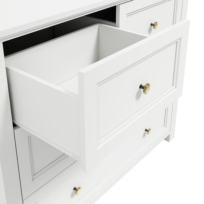 Tulle Panelled White Wood 2 + 2 Drawer Storage Chest