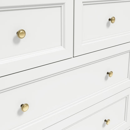 Tulle Panelled White Wood 2 + 2 Drawer Storage Chest