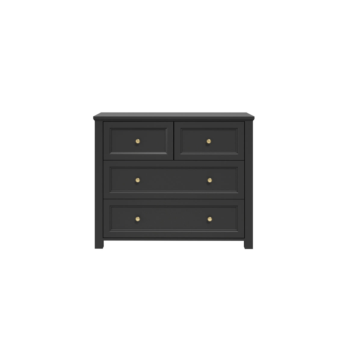 Tulle Panelled Black Wood 2 + 2 Storage Chest