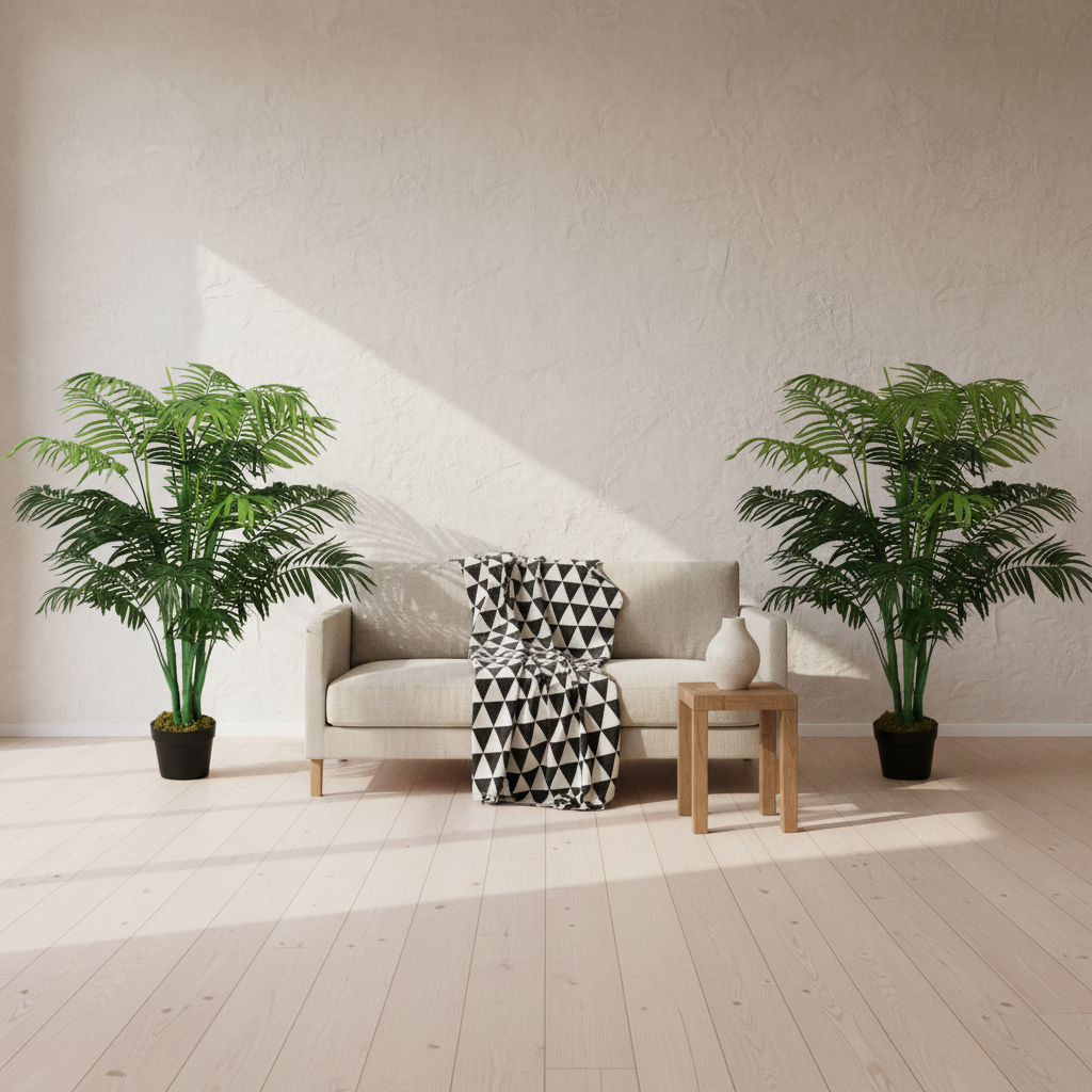 Dimi Keha Pair Of Artificial Palm Style Trees In Pots 125cm
