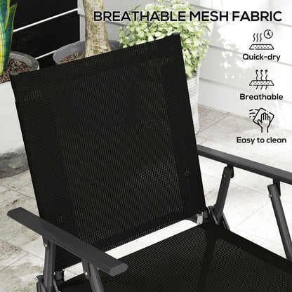 Mavi Metal Black and Mesh 4 Seater Outdoor Garden Sofa Set