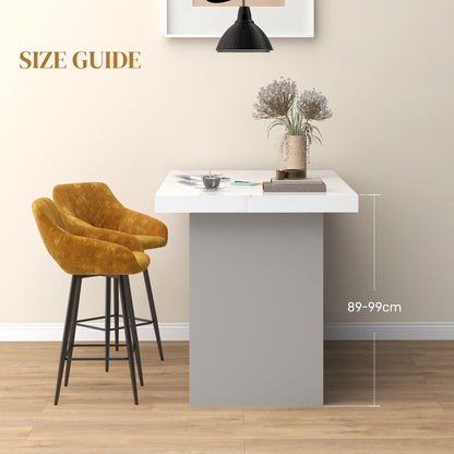 Fadole Velvet Gold Mustard Bar Stools Set Of 2 With Soft Touch Upholstery And Footrests