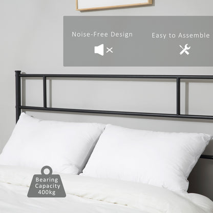 Faso 5FT King Size Metal Bed Frame with Headboard and Footboard