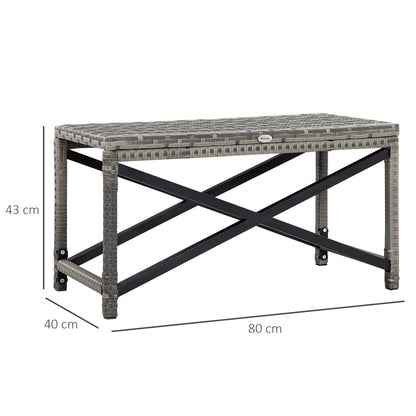 Donori Grey Rattan Outdoor Coffee Table With X Frame with Woven Top