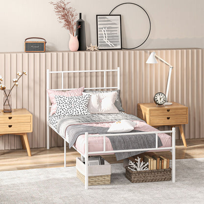Bamika 3FT Single Metal Bed Frame With Headboard Footboard Strong Slat Base