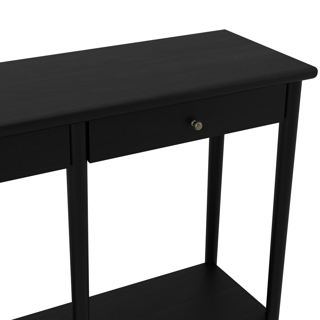 Newbridge Black Wooden Console Table 2 Drawers Bottom Shelf