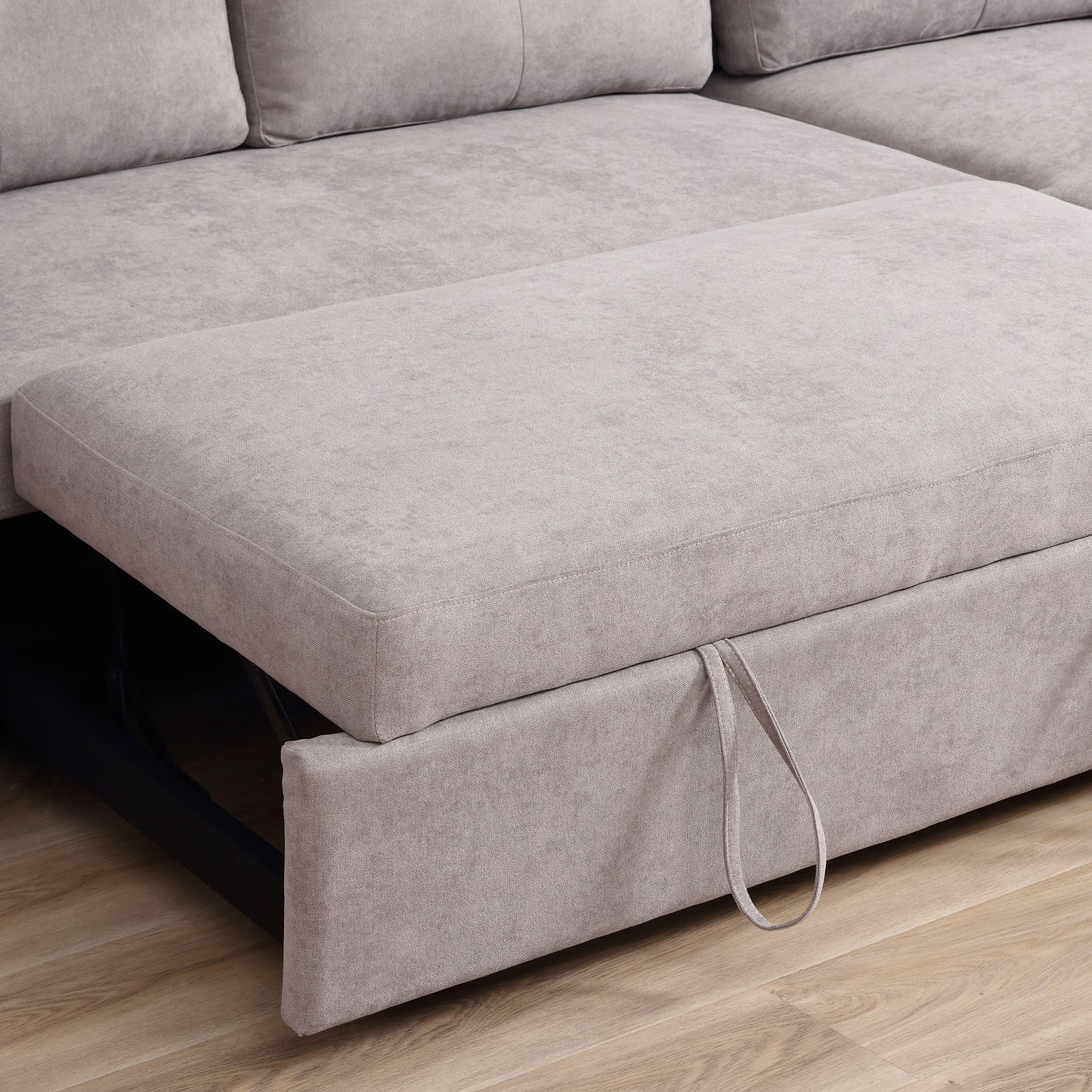 Kaba Fabric Light Grey 3 Seater Sofa Bed With Hidden Storage