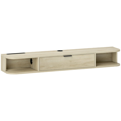 Avalani 120cm Natural Finish Floating TV Unit For Screens Up To 50 Inches