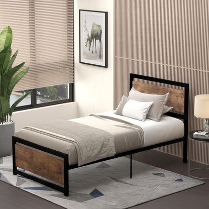Lemisa 3FT Single Metal Bed Frame with Headboard and Footboard