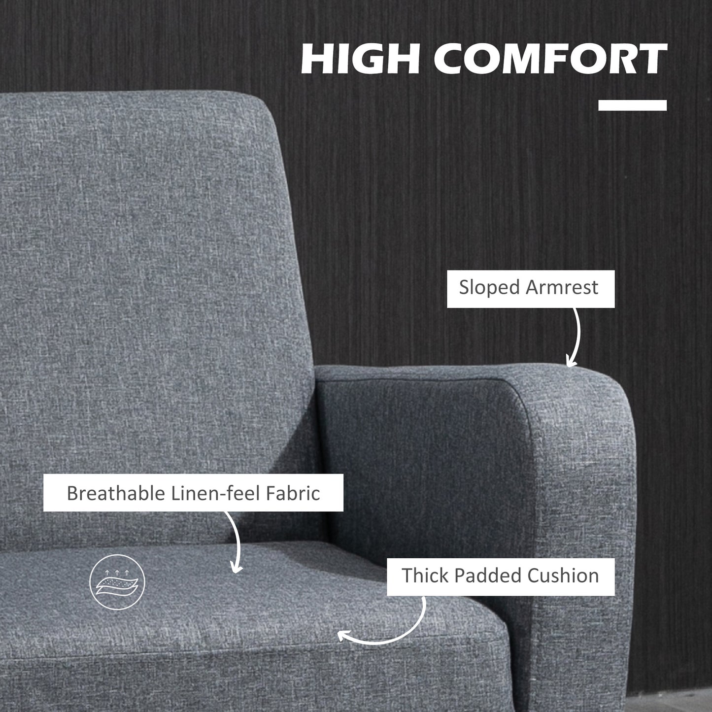 Sesuma  Set Of 2 Dove Grey Modern Accent Chairs With Black Legs