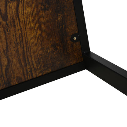 Tanit Metal And Wooden Brown And Black Set Of 2 C Shaped Sofa Side Tables