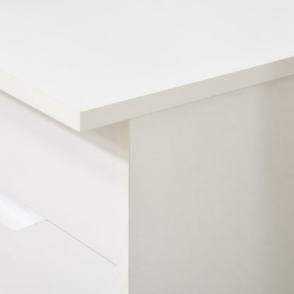 Niba 120cm High Gloss White Home Office Desk With Drawers And Storage Cabinet