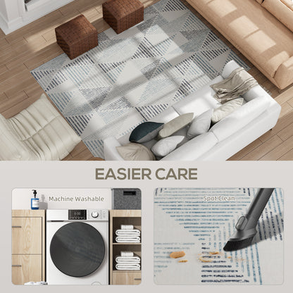 Keni Polyester Multi Colour Geometric Non Slip Washable Rug 230 x 160 cm