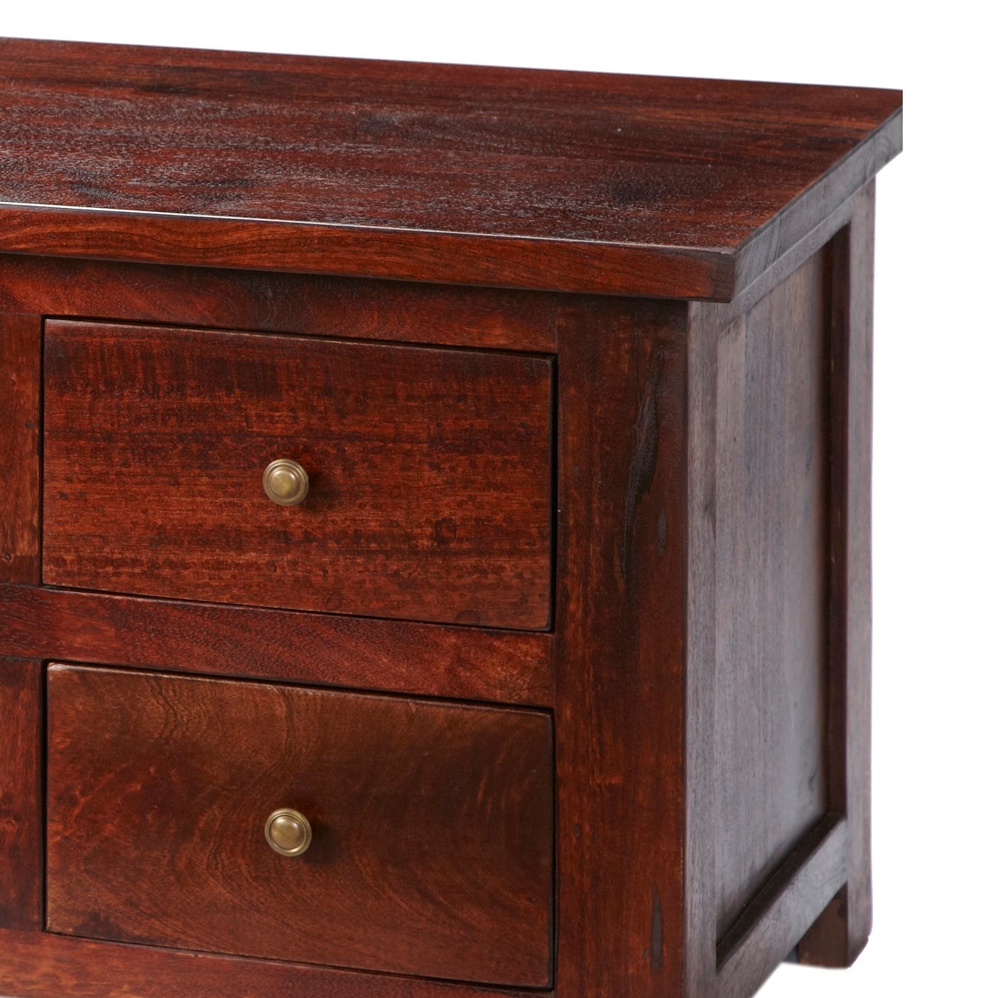 Oxford Mahogany Mango Wood TV Unit 4 Drawers 2 Shelves