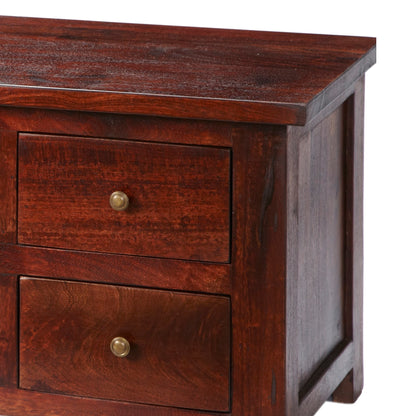 Oxford Mahogany Mango Wood TV Unit 4 Drawers 2 Shelves