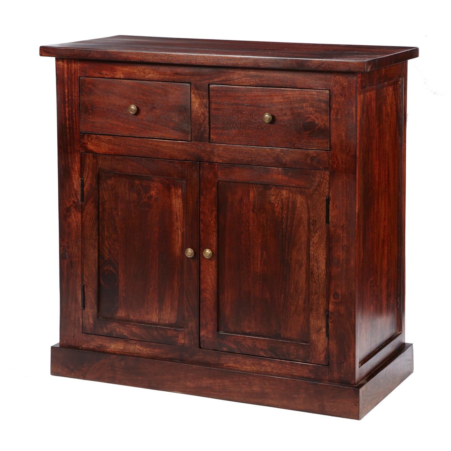 Oxford Mahogany Mango Wood Storage Cabinet 2 Drawers 2 Doors